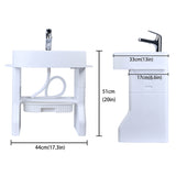 Adjustable Wash Basin Station for Toddlers and Kids - Early Training Plastic Washbasin with Towel Shelf and Simulation Faucet for Self-Care