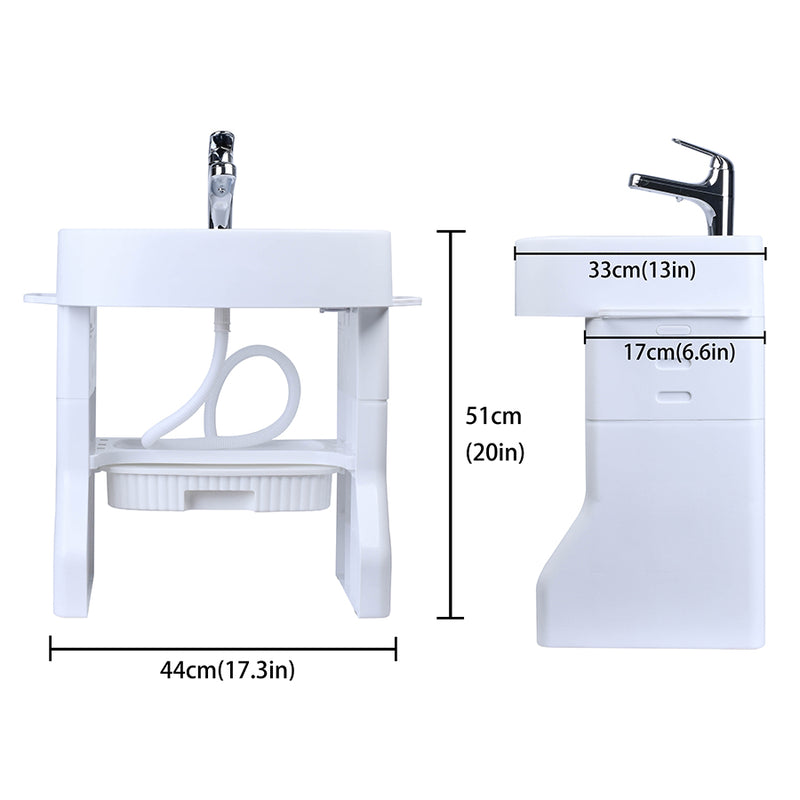 Adjustable Wash Basin Station for Toddlers and Kids - Early Training Plastic Washbasin with Towel Shelf and Simulation Faucet for Self-Care