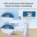 Adjustable Wash Basin Station for Toddlers and Kids - Early Training Plastic Washbasin with Towel Shelf and Simulation Faucet for Self-Care